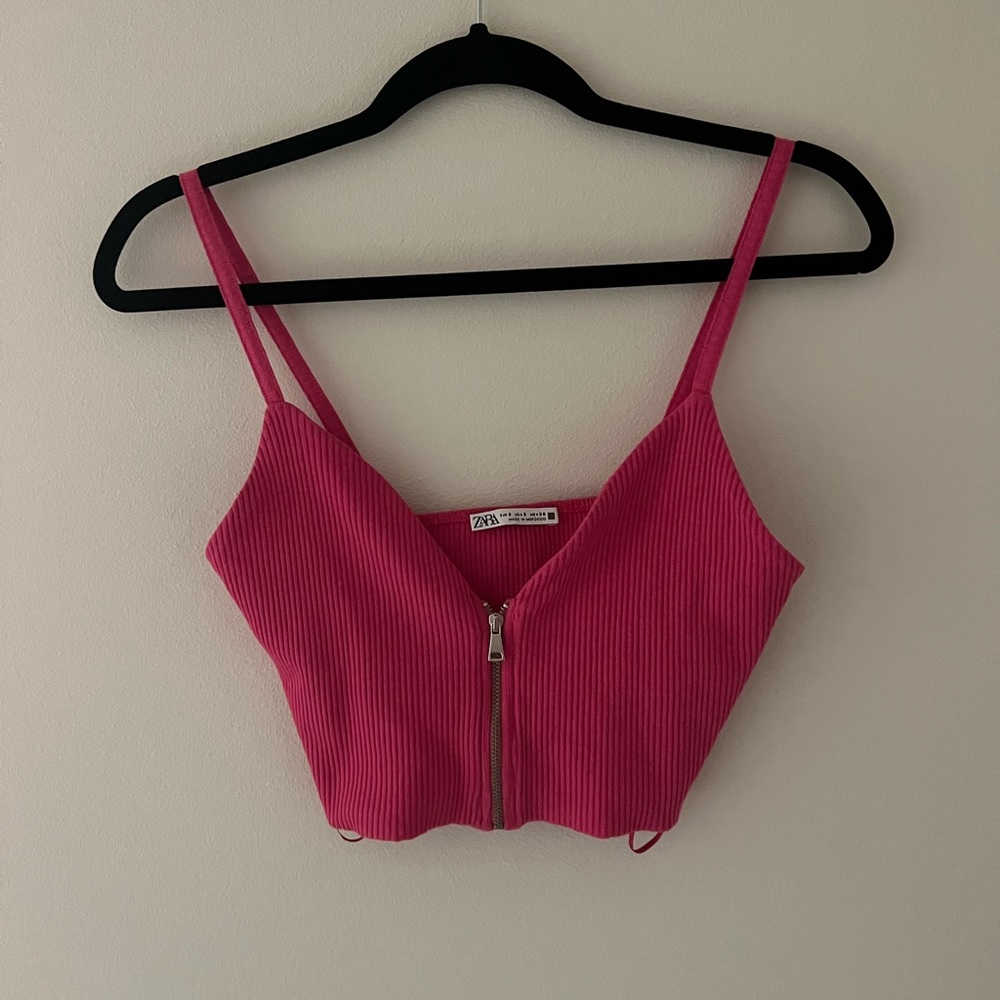 NEVER WORN Pink zara tank top